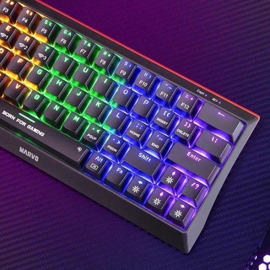 Klawiatura Marvo HECATE 61WR Tri-mode US, czarna mechaniczna KG962W EN-R