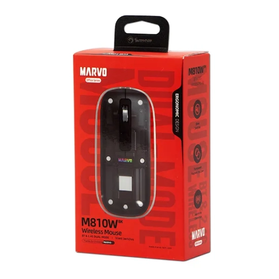Mysz komputerowa Marvo PRISM B10 czarna bezprzewodowa, czarna, 1600 DPI