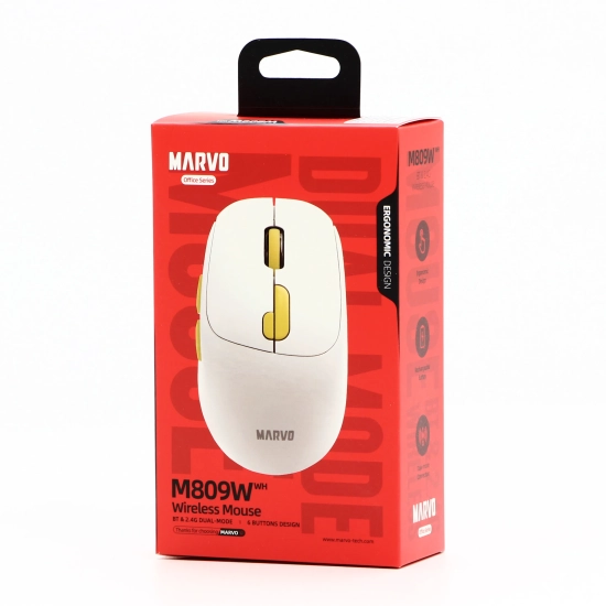 Mysz komputerowa Marvo M809W bezprzewodowa, biała, 1600 DPI M809W WH