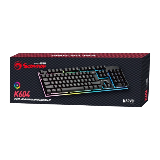 Klawiatura Marvo SOLDAT 20 przewodowa (USB) CZ/SK, czarna K604 CZ/SK