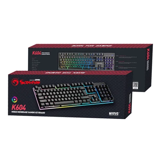 Klawiatura Marvo SOLDAT 20 przewodowa (USB) CZ/SK, czarna K604 CZ/SK