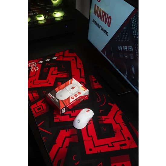 Mysz komputerowa Marvo NIRO 60 biała, 12000 DPI, Tri-Mode G964W WH