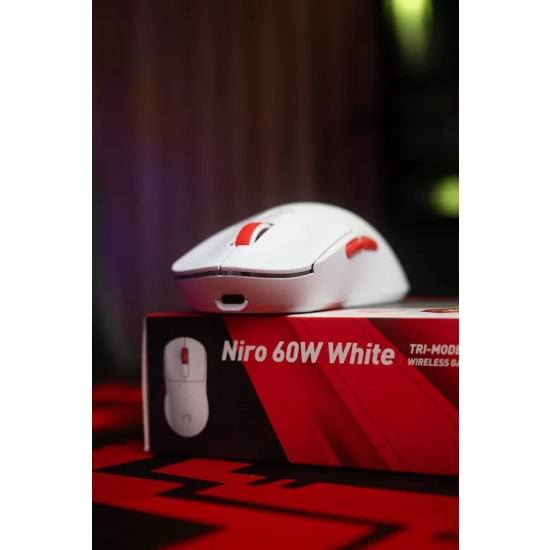 Mysz komputerowa Marvo NIRO 60 biała, 12000 DPI, Tri-Mode G964W WH