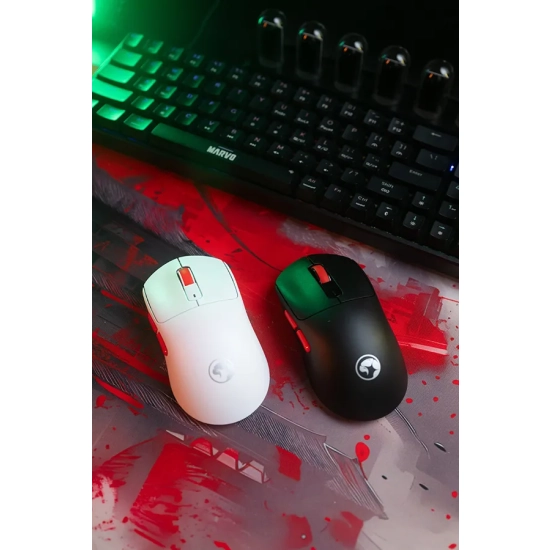 Mysz komputerowa Marvo NIRO 60 biała, 12000 DPI, Tri-Mode G964W WH