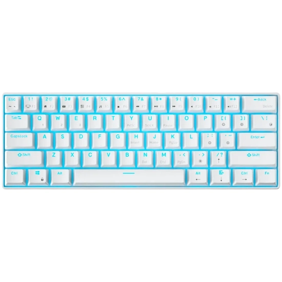 Klawiatura mechaniczna Royal Kludge RK61 w wariancie kolorystycznym White z przełącznikami Brown Switch, układ US.