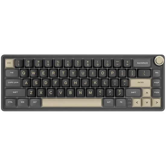 Royal Kludge R65 w kolorze Phantom, wariant US z przełącznikami Chartreuse Switch.