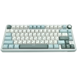 Royal Kludge R75 w kolorze Sky Cyan, wariant US z przełącznikami Brown Switch.