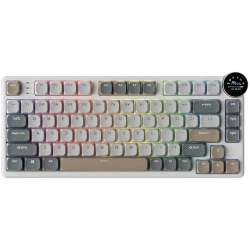 Royal Kludge N80 w kolorze Pearly Dawn, wariant US z przełącznikami Red Switch.