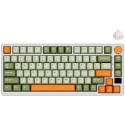 Klawiatura Royal Kludge M75 Slate Cyan US z przełącznikami Beige Switch i ekranem LCD.