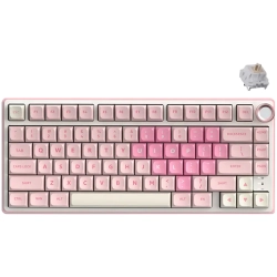 Royal Kludge R75 w kolorze Pink Melody, wariant US z przełącznikami Beige Switch.