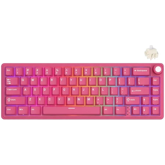 Klawiatura mechaniczna Royal Kludge R65 w wariancie kolorystycznym Berry Red z przełącznikami Cream Switch, układ US.