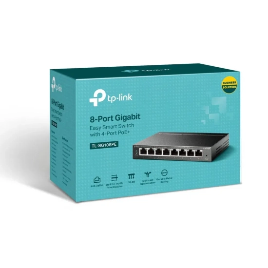 Switch PoE+ TP-Link TL-SG108PE 8×GbE 64 W