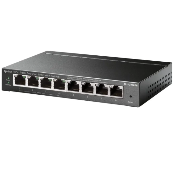 Switch PoE+ TP-Link TL-SG108PE 8×GbE 64 W