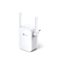 Biały wzmacniacz Wi-Fi TP-Link TL-WA855RE z dwiema regulowanymi antenami zewnętrznymi. Biały wzmacniacz Wi-Fi TP-Link TL-WA855RE z dwiema regulowanymi antenami zewnętrznymi.