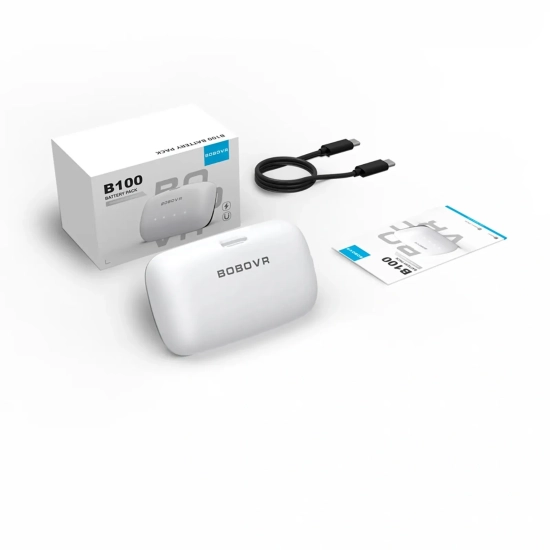 BOBOVR Zewnętrzna bateria B100 do Meta Quest S3 Pro i E3 Pro - biała