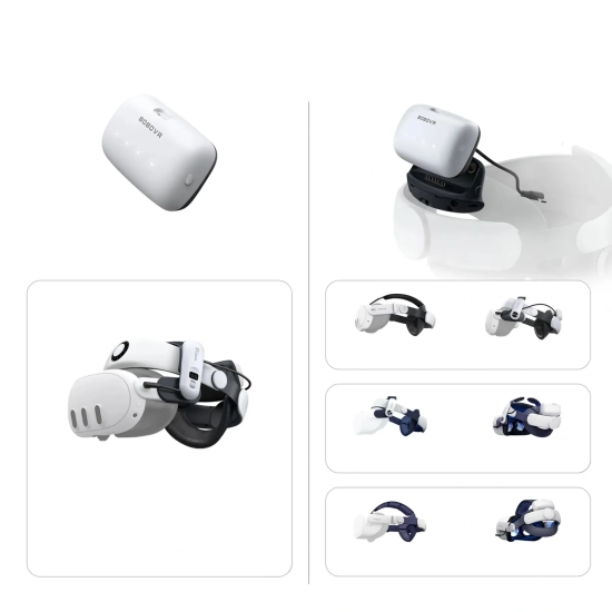 BOBOVR Zewnętrzna bateria B100 do Meta Quest S3 Pro i E3 Pro - biała