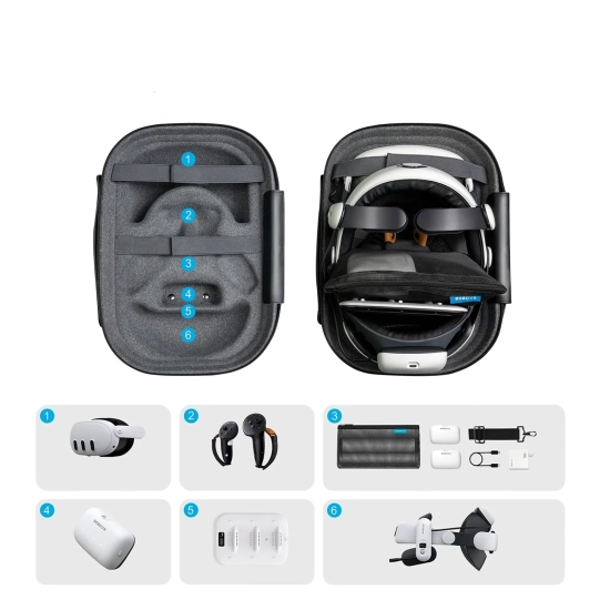 BOBOVR Etui transportowe do gogli Meta Quest 3 i 3S - szare