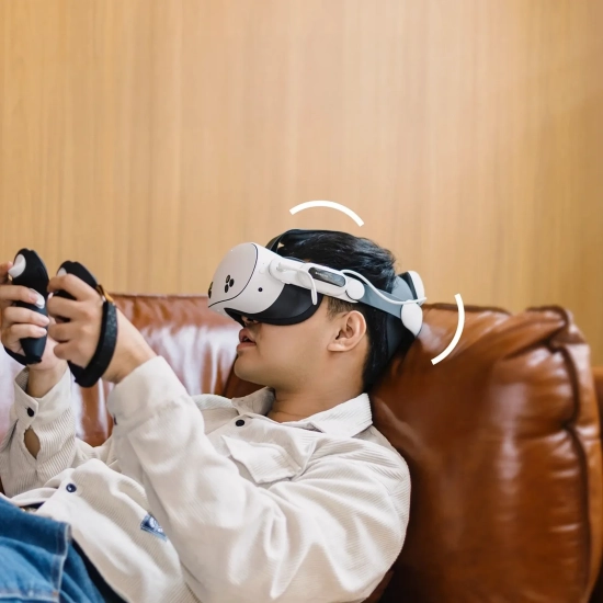 BOBOVR Pasek na głowę z baterią do gogli Meta Quest 3 i 3S - biało-czarny