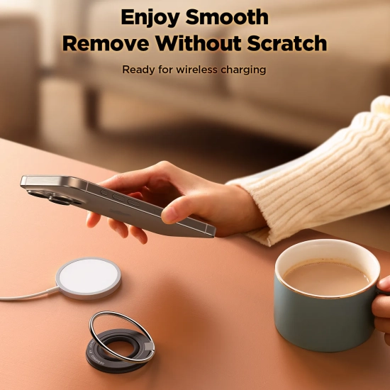 JOYROOM Magnetyczny uchwyt na telefon MagSafe ring na palec czarny