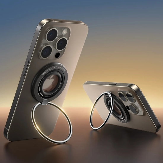 JOYROOM Magnetyczny uchwyt na telefon MagSafe ring na palec czarny