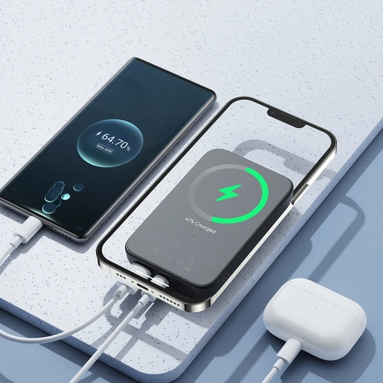 JOYROOM Mini Power Bank 10000mAh magnetyczny z ładowarką QC PD USB USB-C