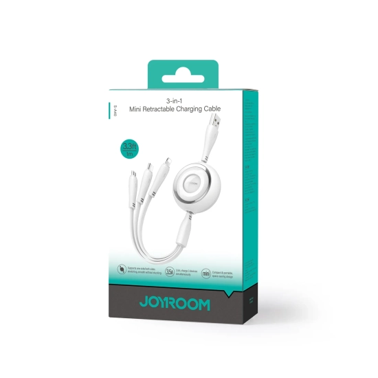 JOYROOM 3w1 Kabel zwijany Colorful Series USB-A do USB-C / iPhone
