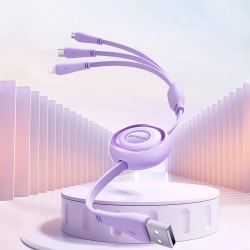 JOYROOM 3w1 Kabel zwijany Colorful Series USB-A do USB-C / iPhone