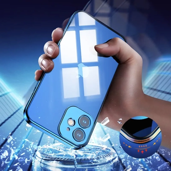 JOYROOM Ultra cienkie przezroczyste etui z metaliczną ramką do iPhone 12