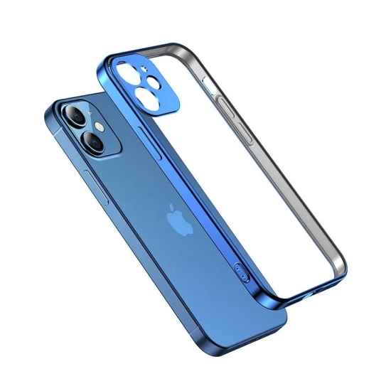 JOYROOM Ultra cienkie przezroczyste etui z metaliczną ramką do iPhone 12