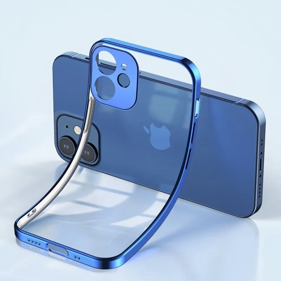 JOYROOM Ultra cienkie przezroczyste etui z metaliczną ramką do iPhone 12