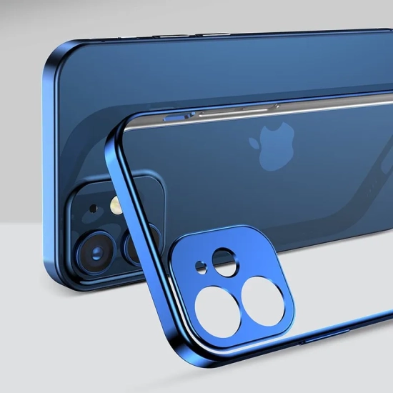 JOYROOM Ultra cienkie przezroczyste etui z metaliczną ramką do iPhone 12