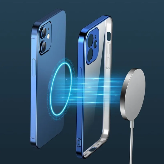 JOYROOM Ultra cienkie przezroczyste etui z metaliczną ramką do iPhone 12