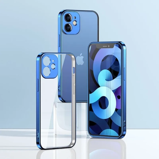 JOYROOM Ultra cienkie przezroczyste etui z metaliczną ramką do iPhone 12