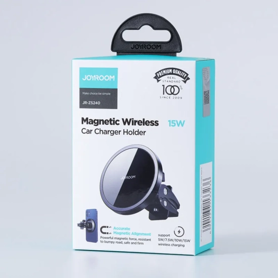 JOYROOM Samochodowy uchwyt magnetyczny indukcyjna ładowarka Qi 15W MagSafe