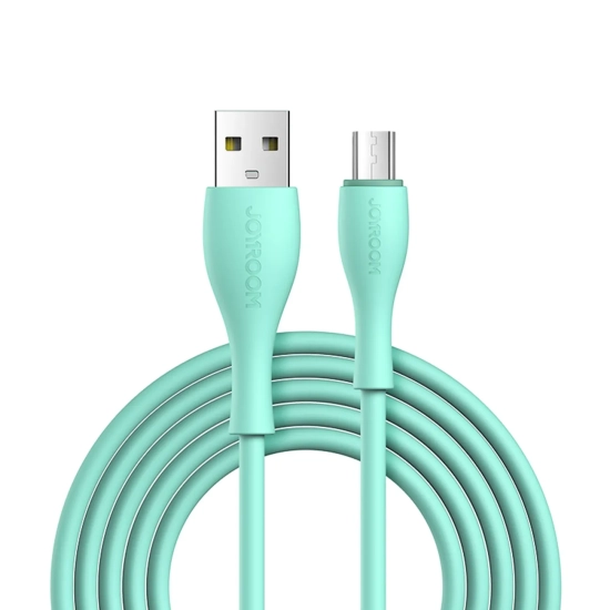 JOYROOM Kabel przewód USB-A - microUSB 3A wskaźnik ładowania 2m zielony