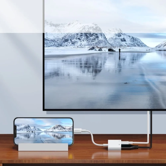 JOYROOM Adapter przejściówka z iPhone Lightning na HDMI FullHD + Lightning