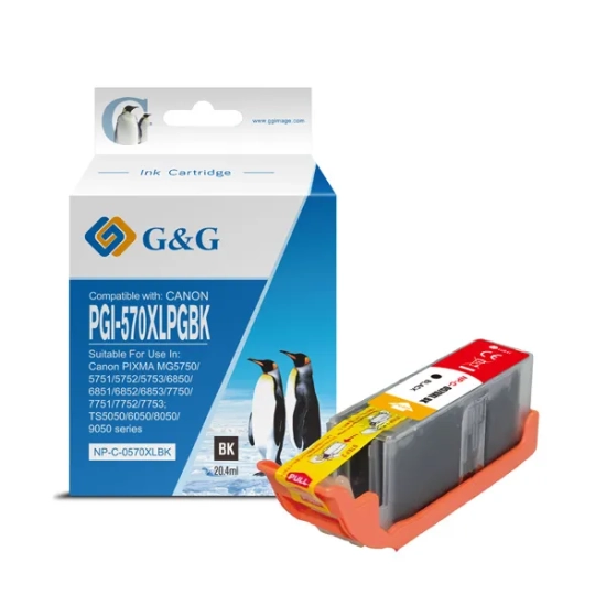 Kompatybilny tusz G&G PGI-570XLBK 20 NP-C-0PG570XLBK, czarny, 20,4 ml