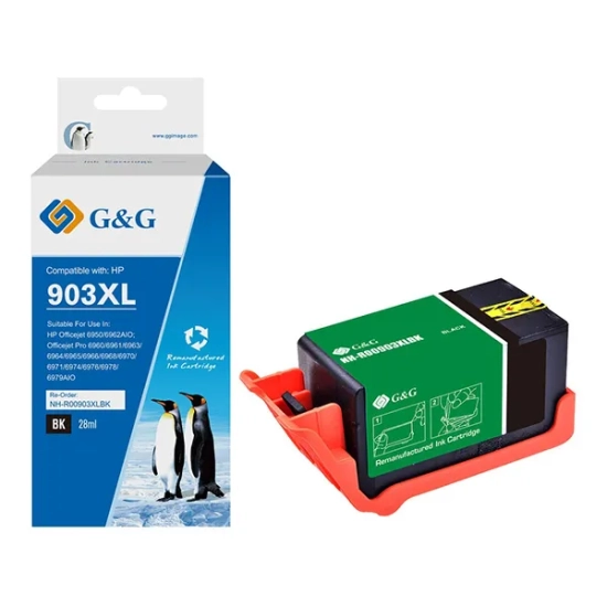 Kompatybilny tusz G&G T6M15AE HP 903XL NH-R00903XLBK-E-Rema, czarny