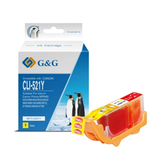 Kompatybilny tusz G&G CLI521Y 2936B001 NP-C-0521Y, żółty, 8,4 ml