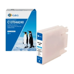 Kompatybilny tusz G&G C13T04A240 NP-E-T04AXXLC-A, cyjan, 8 000 stron