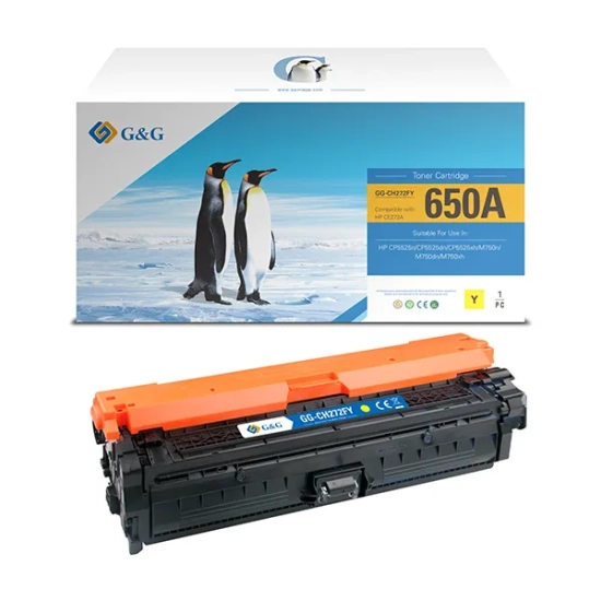 Kompatybilny toner G&G do HP CE272A HP 650A NT-CH272FY, żółty, 15 000 stron