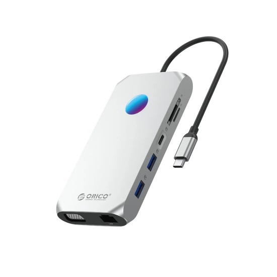 ORICO HUB 12w1 USB-C - USB-A USB-C HDMI VGA microSD/SD RJ45 audio 3.5 mm