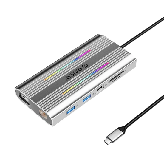 ORICO Stacja dokująca HUB 12w1 USB-C - USB-A USB-C HDMI VGA RJ45 SD
