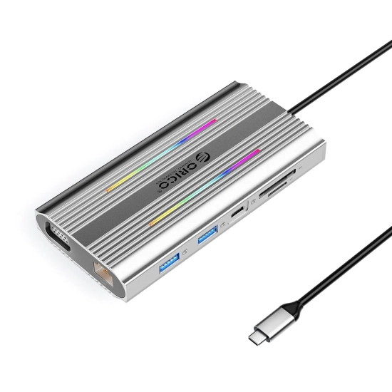 ORICO Stacja dokująca HUB 12w1 USB-C - USB-A USB-C HDMI VGA RJ45 SD PD
