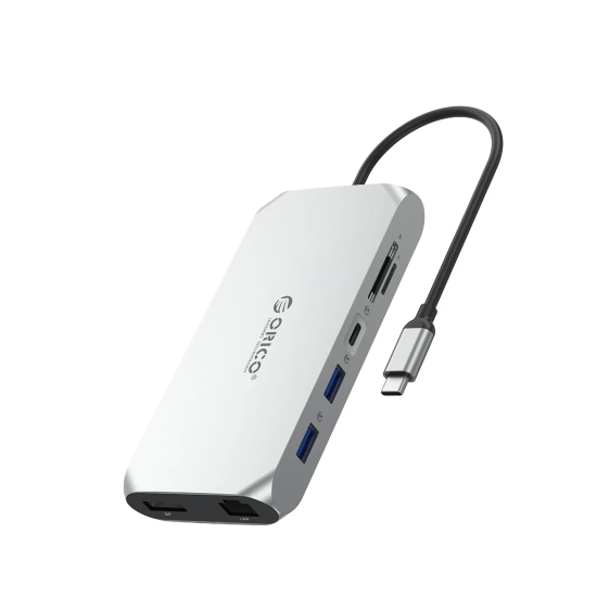 ORICO Stacja HUB 12w1 USB-C - USB-A USB-C HDMI DisplayPort SD/microSD RJ45