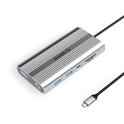 ORICO HUB stacja 12w1 USB-C - USB-A USB-C HDMI DisplayPort RJ45 SD PD 100W