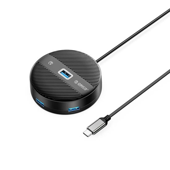 ORICO Hub adapter 4-portowy USB-C - USB-A 0.3 m - czarny