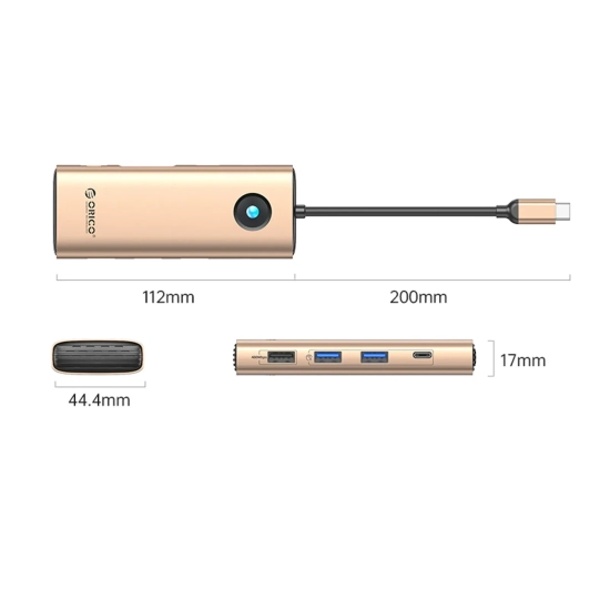 ORICO HUB 8w1 USB-C - USB-A USB-C HDMI VGA RJ45 PD 100W 4K 60Hz 1000Mbps