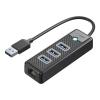 ORICO HUB rozdzielacz 4-portowy USB-A - USB-A RJ45 2.5G Ethernet 1.8 m