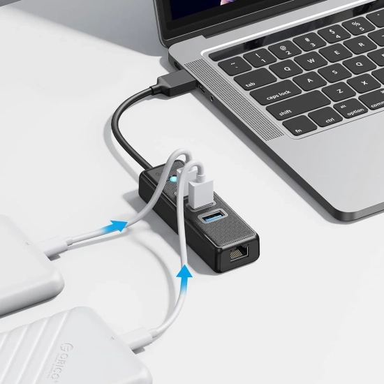 ORICO HUB rozdzielacz 4-portowy USB-A - USB-A RJ45 2.5G Ethernet 1.8 m
